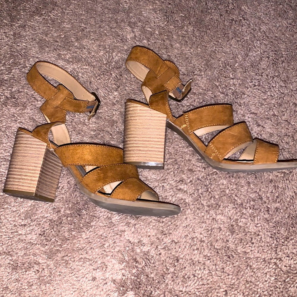 Tan heeled sandals